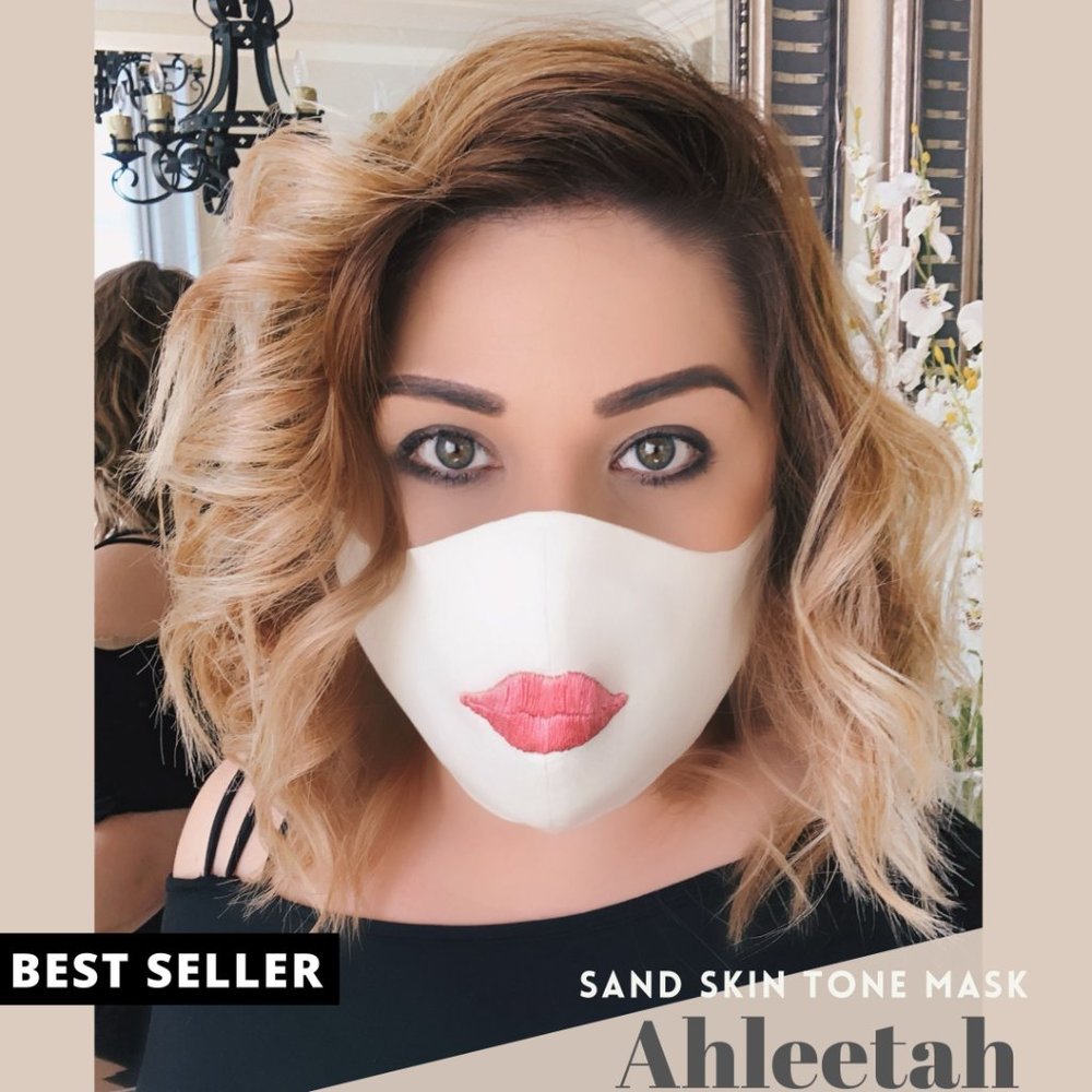 RESTOCKED 💋  FACE MASK Lipstick Hand Embroider
